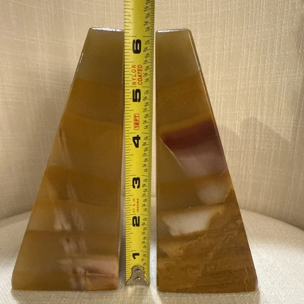 Onyx Tellez Tecali Puebla Marble Book Ends Made In Mexico Heavy Solid‎ Stone